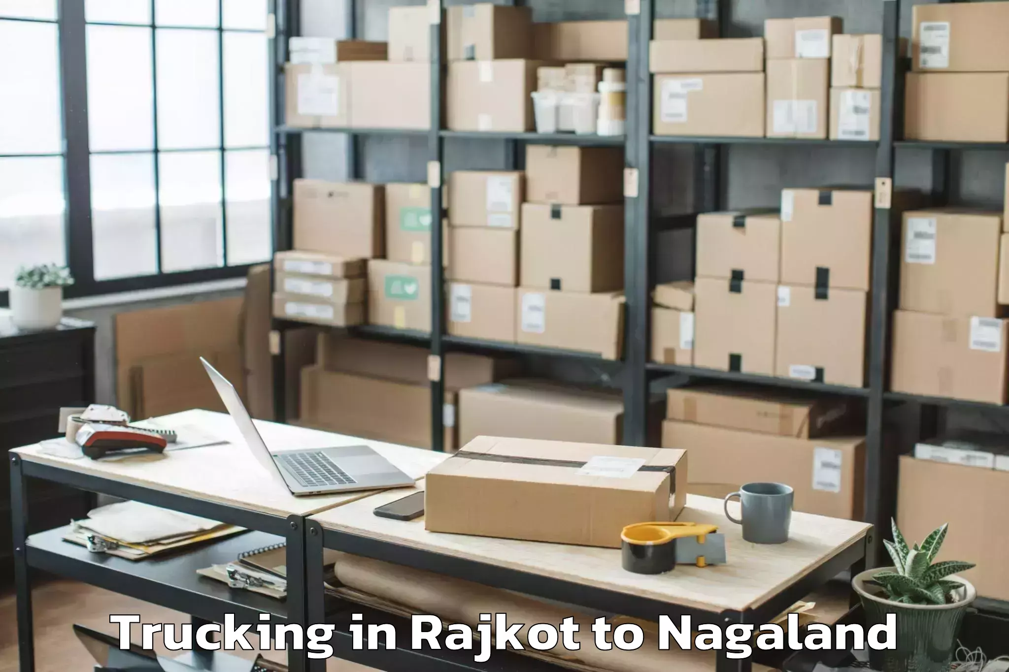 Book Rajkot to Wakching Trucking Online